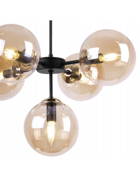 Elegancka lampa wisząca IMPERIA w ciepłych odcieniach szkła - nowoczesny dodatek do jadalni i salonu