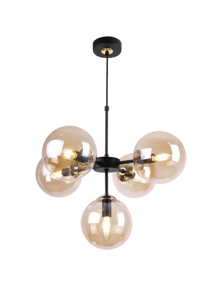 Elegancka lampa wisząca IMPERIA w ciepłych odcieniach szkła - nowoczesny dodatek do jadalni i salonu