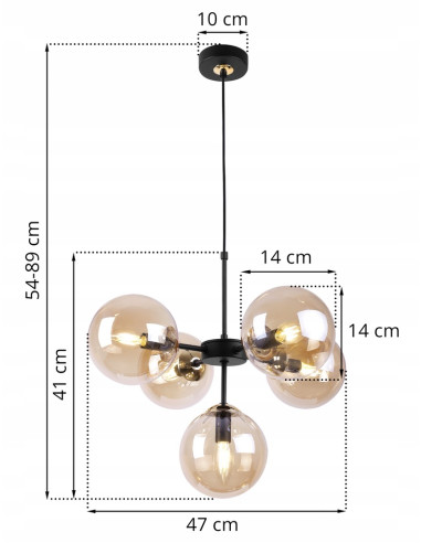 Elegancka lampa wisząca IMPERIA w ciepłych odcieniach szkła - nowoczesny dodatek do jadalni i salonu