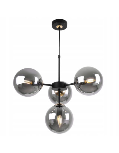 Lampa wisząca IMPERIA – elegancka konstrukcja metalowa z szklanymi kloszami do nowoczesnych wnętrz