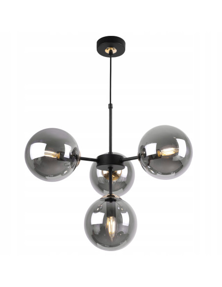 Lampa wisząca IMPERIA – elegancka konstrukcja metalowa z szklanymi kloszami do nowoczesnych wnętrz