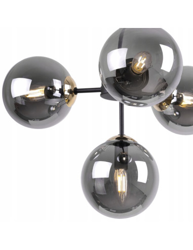 Lampa wisząca IMPERIA – elegancka konstrukcja metalowa z szklanymi kloszami do nowoczesnych wnętrz