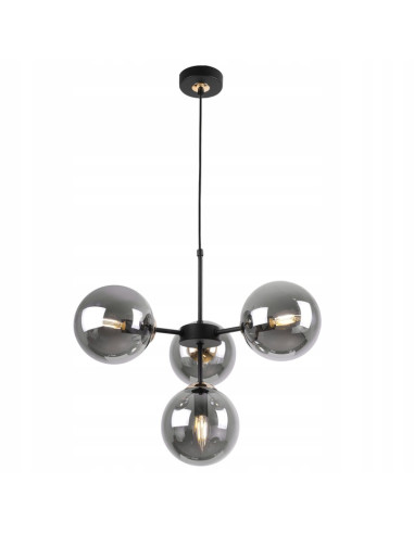 Lampa wisząca IMPERIA – elegancka konstrukcja metalowa z szklanymi kloszami do nowoczesnych wnętrz