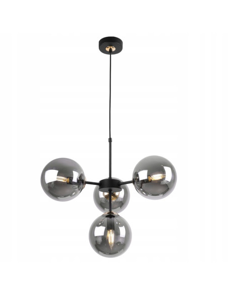 Lampa wisząca IMPERIA – elegancka konstrukcja metalowa z szklanymi kloszami do nowoczesnych wnętrz