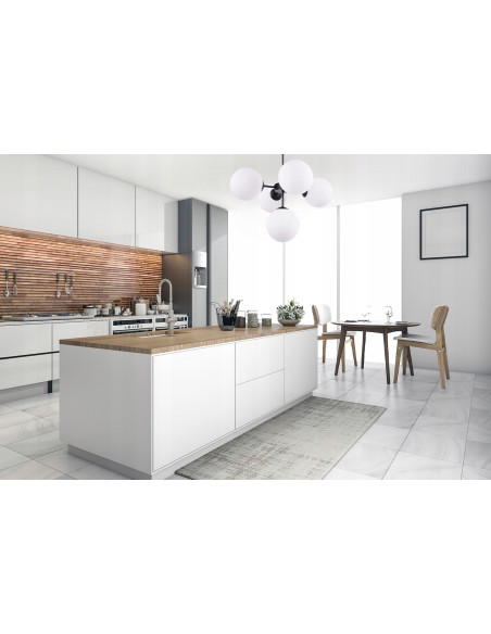 Lampa wisząca IMPERIA 5-punktowa, elegancki design w białym kolorze, idealna do klasycznych i nowoczesnych wnętrz