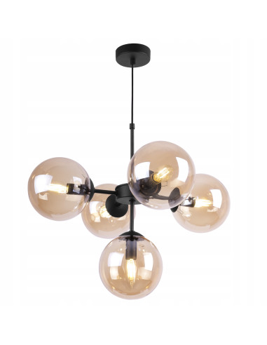 Lampa wisząca skandynawska IMPERIA - elegancka czarna z miodowym światłem, idealna do domów i przestrzeni komercyjnych.