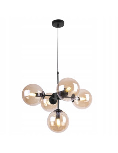 Lampa wisząca skandynawska IMPERIA - elegancka czarna z miodowym światłem, idealna do domów i przestrzeni komercyjnych. 2