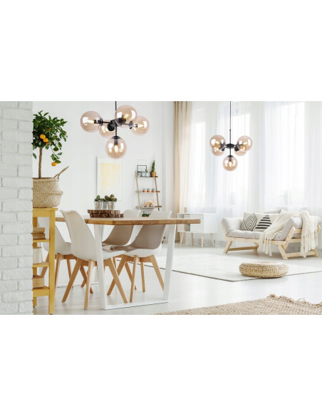 Lampa wisząca skandynawska IMPERIA - elegancka czarna z miodowym światłem, idealna do domów i przestrzeni komercyjnych.