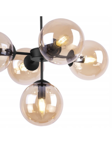 Lampa wisząca skandynawska IMPERIA - elegancka czarna z miodowym światłem, idealna do domów i przestrzeni komercyjnych.