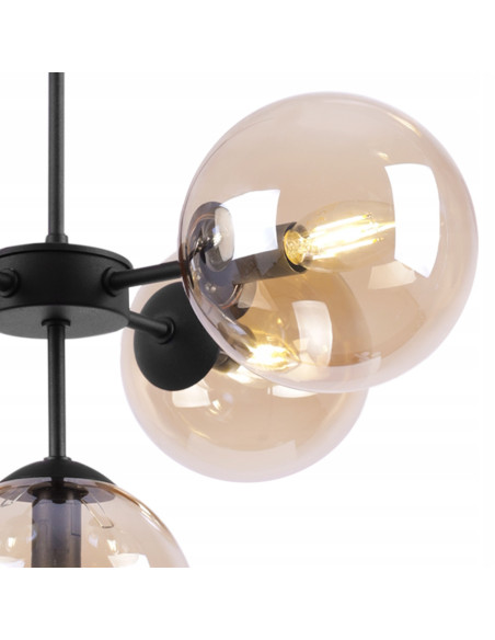 Lampa wisząca skandynawska IMPERIA - elegancka czarna z miodowym światłem, idealna do domów i przestrzeni komercyjnych.