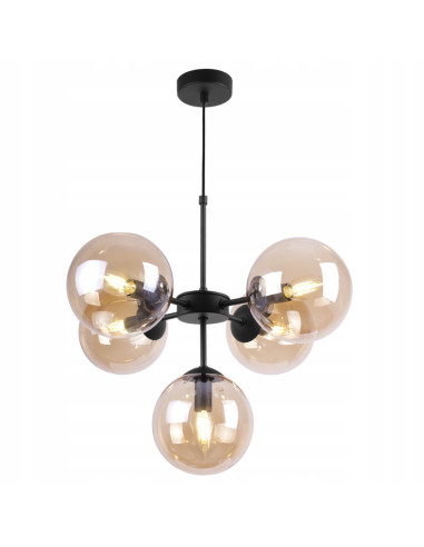 Lampa wisząca skandynawska IMPERIA - elegancka czarna z miodowym światłem, idealna do domów i przestrzeni komercyjnych.
