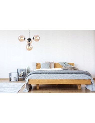 Lampa wisząca Imperia z miodowymi kloszami E14, czarna, 4-punktowe oświetlenie do nowoczesnych wnętrz