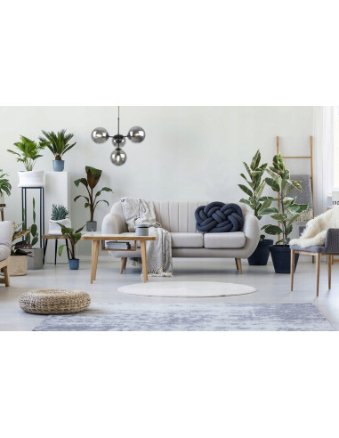 Lampa wisząca IMPERIA 4-punktowa, nowoczesny design, czarny metal, przydymione szkło, 60W, stylowe oświetlenie do wnętrz