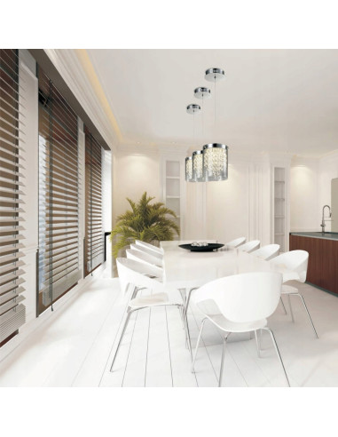 Nowoczesna lampa wisząca Cantos z kryształami, szklany klosz, elegancki design do biura i salonu, 6W LED