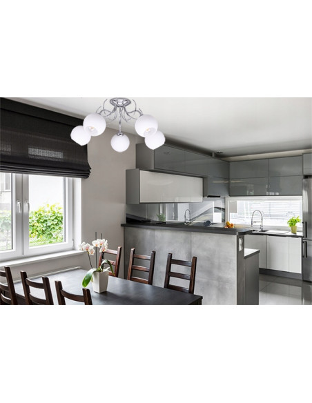 Lampa sufitowa ELIZA 5-punktowa E27 - elegancka i nowoczesna, idealna do sypialni oraz stylowych wnętrz