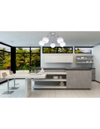 Lampa sufitowa ELIZA 5-punktowa E27 - elegancka i nowoczesna, idealna do sypialni oraz stylowych wnętrz