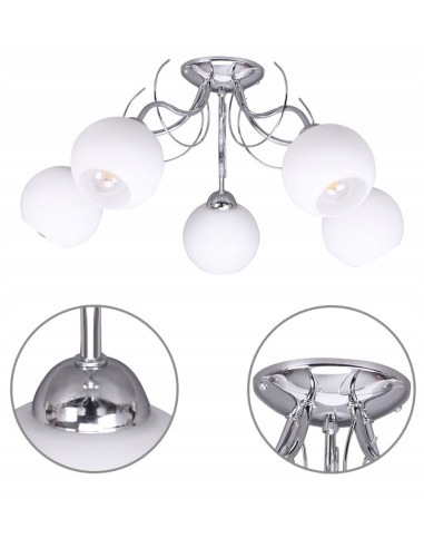 Lampa sufitowa ELIZA 5-punktowa E27 - elegancka i nowoczesna, idealna do sypialni oraz stylowych wnętrz