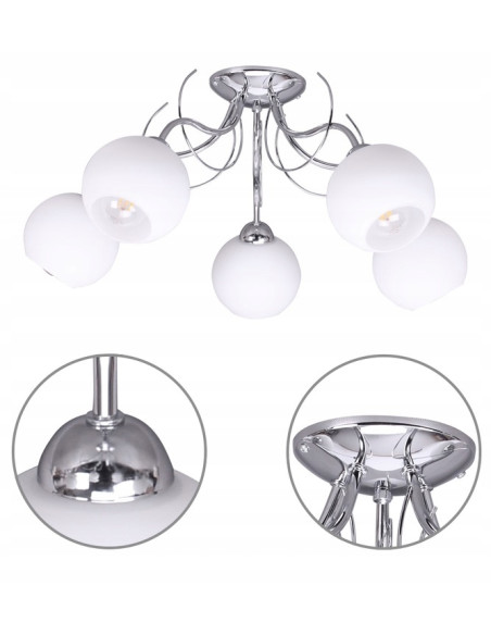 Lampa sufitowa ELIZA 5-punktowa E27 - elegancka i nowoczesna, idealna do sypialni oraz stylowych wnętrz