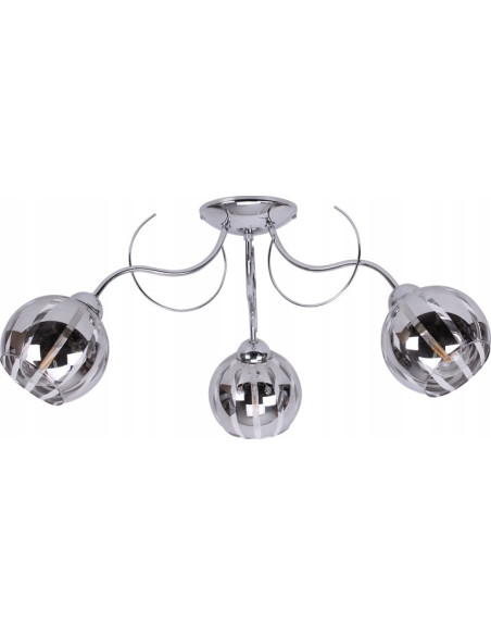 Elegancka lampa sufitowa ELIZA 3-punktowa z chromowanymi detalami, 60W – idealna do salonu, sypialni i biura