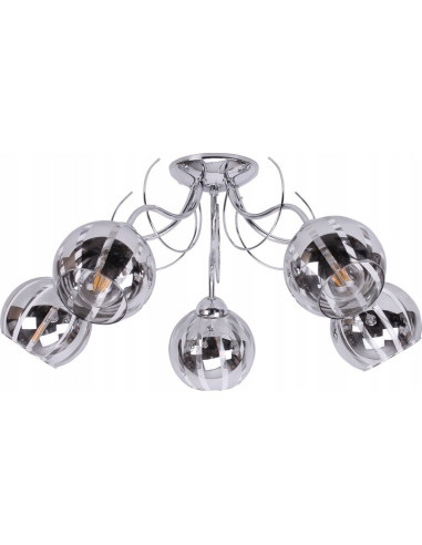 Lampa wisząca ELIZA - nowoczesny żyrandol o falistych ramionach w eleganckim srebrnym wykończeniu