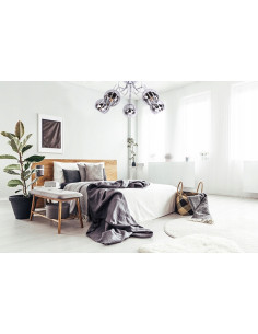 Lampa wisząca ELIZA - nowoczesny żyrandol o falistych ramionach w eleganckim srebrnym wykończeniu 2