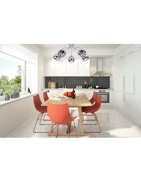 Lampa wisząca ELIZA - nowoczesny żyrandol o falistych ramionach w eleganckim srebrnym wykończeniu