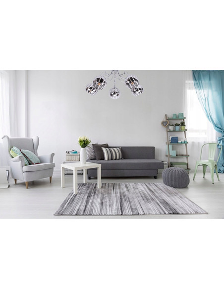 Lampa wisząca ELIZA - nowoczesny żyrandol o falistych ramionach w eleganckim srebrnym wykończeniu