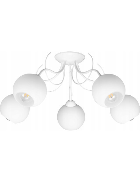 Nowoczesny żyrandol ELIZA 5-płomienny z pofalowanymi ramionami, biały/czarny - eleganckie oświetlenie do wnętrz