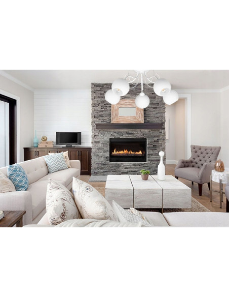 Nowoczesny żyrandol ELIZA 5-płomienny z pofalowanymi ramionami, biały/czarny - eleganckie oświetlenie do wnętrz