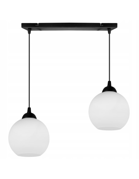 Lampa wisząca ELIZA z regulacją, nowoczesne oświetlenie w stylu minimalistycznym, stalowa w czerni i bieli, 2 E27