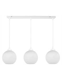 Lampa wisząca ELIZA 90 cm - stylowa lampa do kuchni, jadalni i korytarza, regulowana wysokość, szklany klosz, 3 źródła światła. 2
