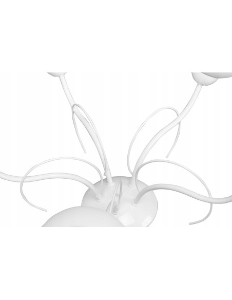 Nowoczesny żyrandol ELIZA 5-płomienny z pofalowanymi ramionami, biały/czarny - eleganckie oświetlenie do wnętrz