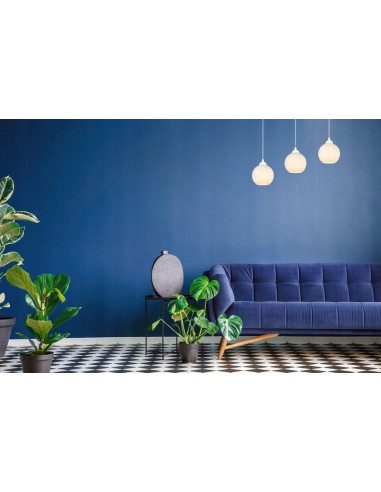 Lampa wisząca ELIZA 90 cm - stylowa lampa do kuchni, jadalni i korytarza, regulowana wysokość, szklany klosz, 3 źródła światła.