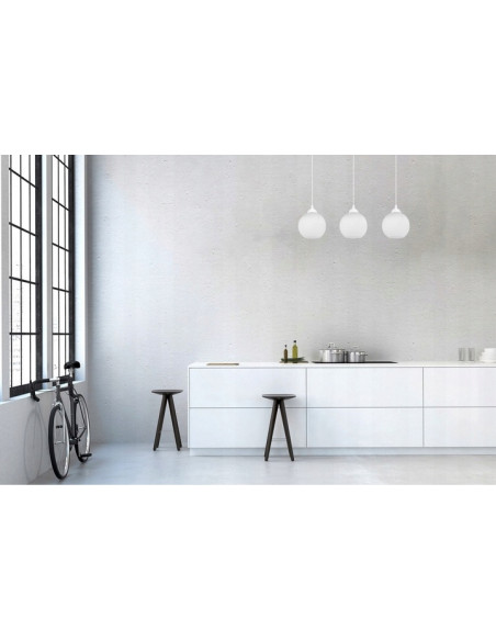 Lampa wisząca ELIZA 90 cm - stylowa lampa do kuchni, jadalni i korytarza, regulowana wysokość, szklany klosz, 3 źródła światła.