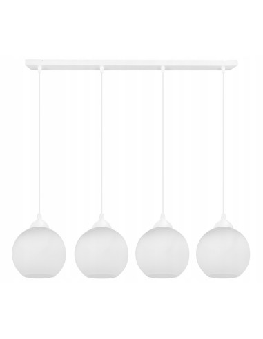 Lampa sufitowa ELIZA 4-punktowa, nowoczesna, regulowana wysokość, biały/czarny, idealna do kuchni i salonu.