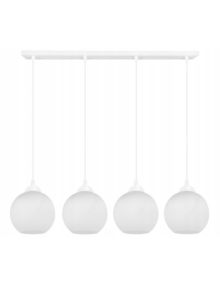 Lampa sufitowa ELIZA 4-punktowa, nowoczesna, regulowana wysokość, biały/czarny, idealna do kuchni i salonu.