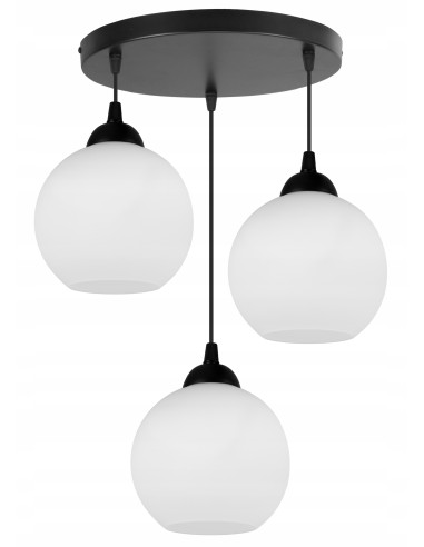 Lampa wisząca ELIZA – klasyczna, regulowana, 3 źródła światła w eleganckich kolorach czarnym i białym