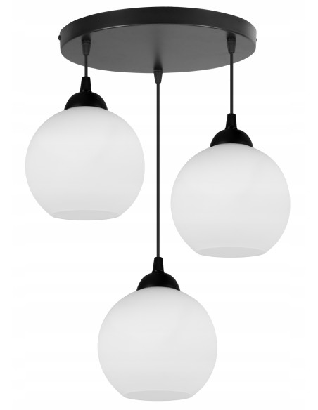 Lampa wisząca ELIZA – klasyczna, regulowana, 3 źródła światła w eleganckich kolorach czarnym i białym