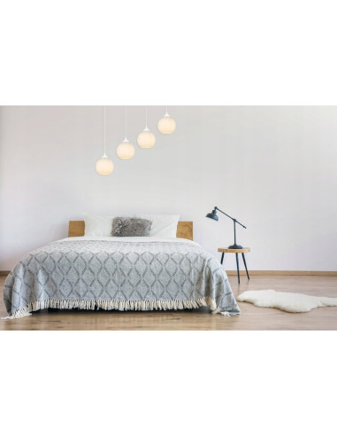 Lampa sufitowa ELIZA 4-punktowa, nowoczesna, regulowana wysokość, biały/czarny, idealna do kuchni i salonu.