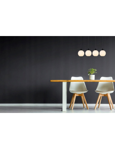 Lampa sufitowa ELIZA 4-punktowa, nowoczesna, regulowana wysokość, biały/czarny, idealna do kuchni i salonu.