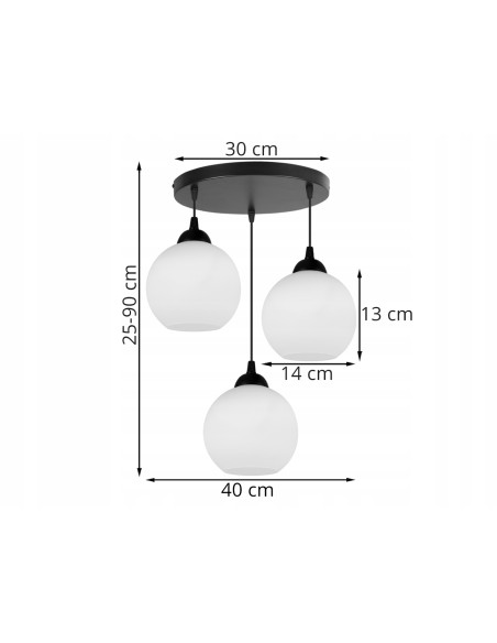 Lampa wisząca ELIZA – klasyczna, regulowana, 3 źródła światła w eleganckich kolorach czarnym i białym