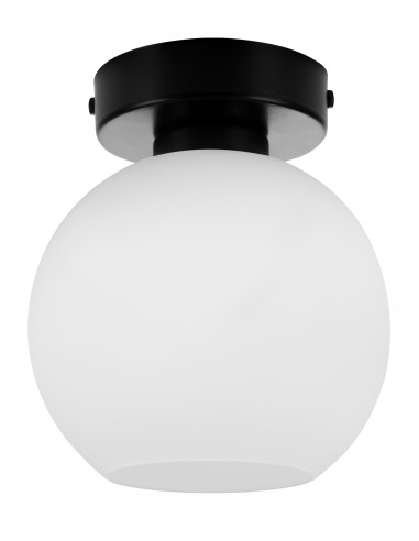 Reflektor sufitowy ELIZA w czerni z mlecznym kloszem – minimalistyczne oświetlenie do każdego wnętrza.