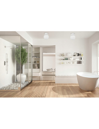 Reflektor sufitowy ELIZA w czerni z mlecznym kloszem – minimalistyczne oświetlenie do każdego wnętrza.