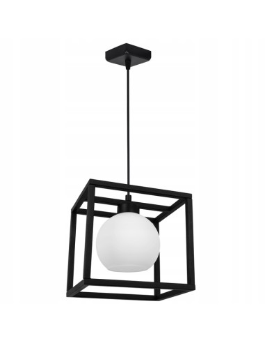 Lampa sufitowa ELIZA w formie kwadratowej klatki - Nowoczesne oświetlenie minimalistyczne, biała/czarna, E27, 60W