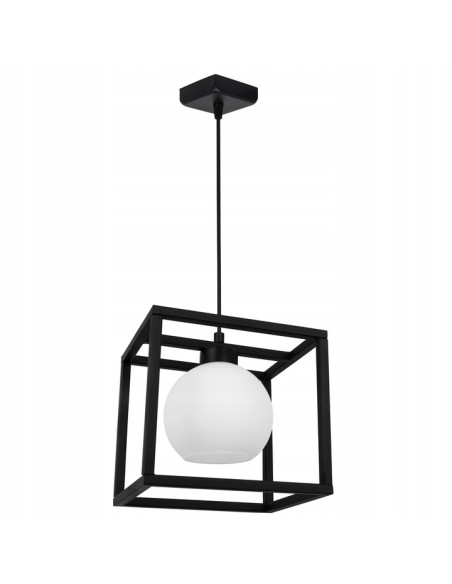 Lampa sufitowa ELIZA w formie kwadratowej klatki - Nowoczesne oświetlenie minimalistyczne, biała/czarna, E27, 60W