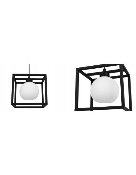 Lampa sufitowa ELIZA w formie kwadratowej klatki - Nowoczesne oświetlenie minimalistyczne, biała/czarna, E27, 60W