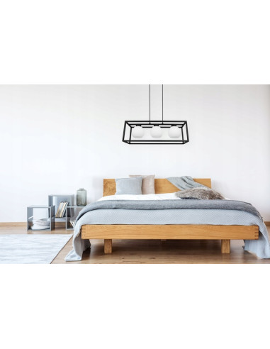 Lampa wisząca ELIZA CAGE – elegancka, regulowana lampa do jadalni i biura, 3-punktowe oświetlenie, metal i szkło.