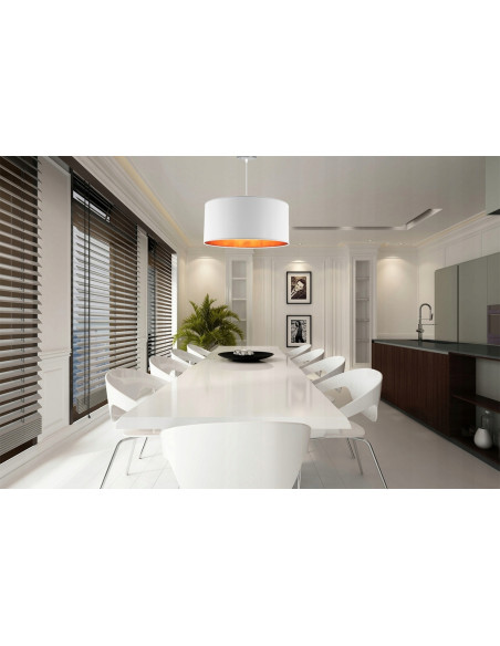 Lampa wisząca SHADE 60W z eleganckim abażurem – minimalistyczne oświetlenie do biura i jadalni