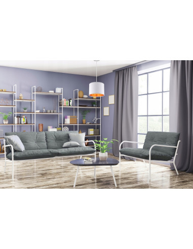 Lampa wisząca SHADE - eleganckie oświetlenie w neutralnych kolorach z złotym wnętrzem do salonu i jadalni.