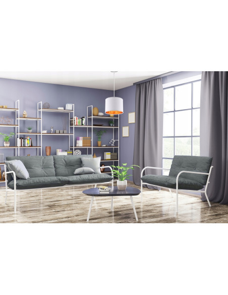 Lampa wisząca SHADE - eleganckie oświetlenie w neutralnych kolorach z złotym wnętrzem do salonu i jadalni.